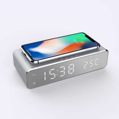 square led display alarm clock  tablet stand speaker wireless charger